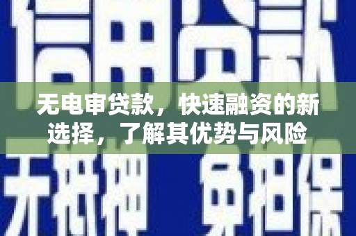 西平无电审贷款，快速融资的新选择，了解其优势与风险