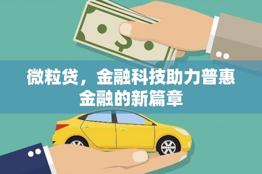 西平微粒贷，金融科技助力普惠金融的新篇章