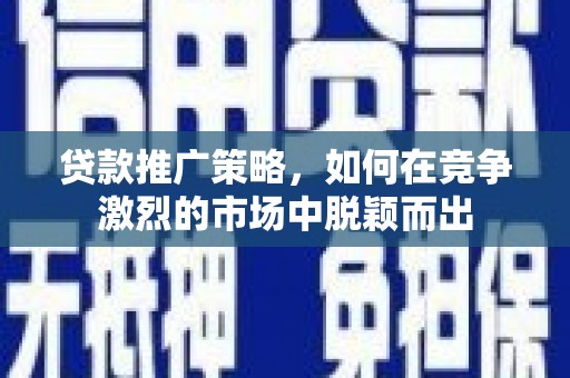 西平贷款推广策略，如何在竞争激烈的市场中脱颖而出