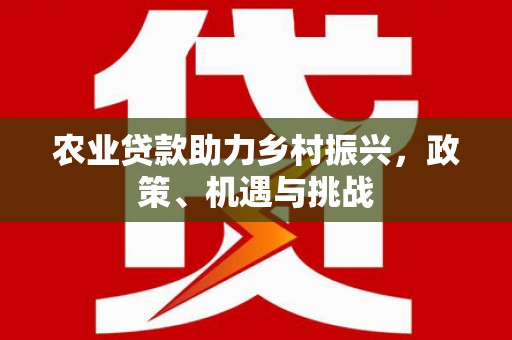 西平农业贷款助力乡村振兴，政策、机遇与挑战