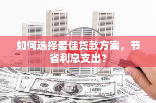 西平如何选择最佳贷款方案，节省利息支出？