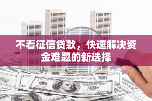 西平不看征信贷款，快速解决资金难题的新选择