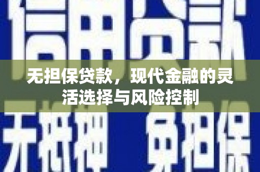 西平无担保贷款，现代金融的灵活选择与风险控制