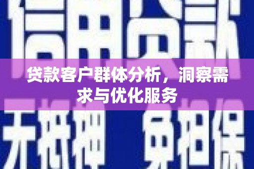 西平贷款客户群体分析，洞察需求与优化服务